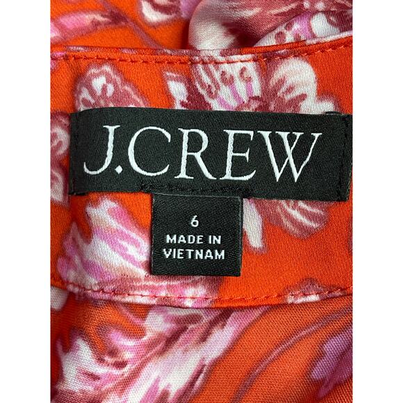 J. Crew Featherweight satin midi Dress size 6 Poppy fields  Glam Floral Formal - Picture 7 of 13